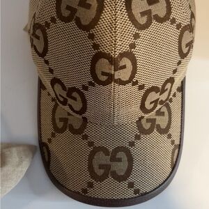 Gucci Tan and Brown Monogram Hat